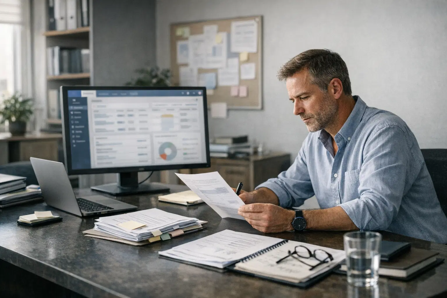 Vertriebsnahe Research-Situation mit sortierten B2B-Daten, Fokus auf qualifizierte Chancen und realem Mittelstandskontext.